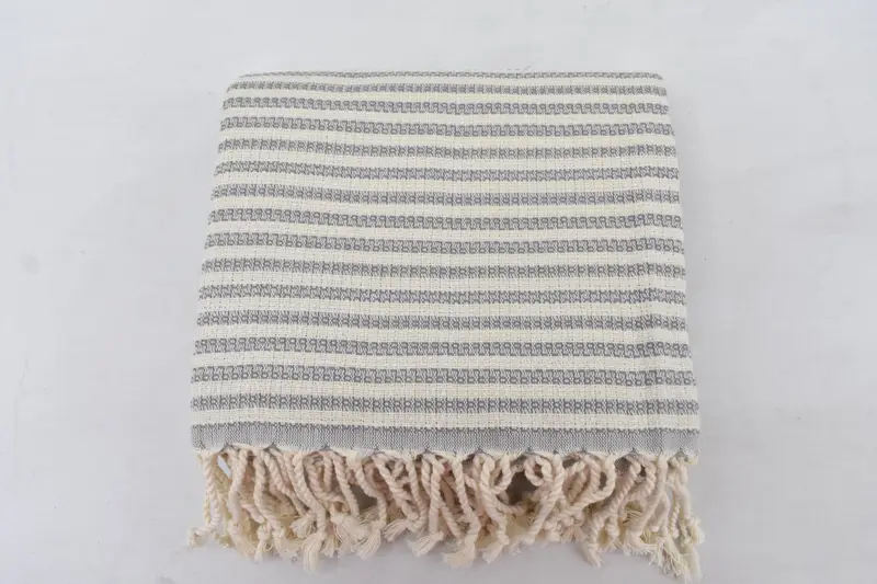 Organic Beach Towel, Turkish Towel USA, 68x40 Cotton Striped Towel, Valentines Day Gift For Her, Turkish towel, Bridesmaid Gift, Baby Boy Gift - 7