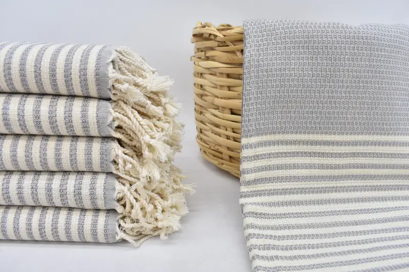 Organic Beach Towel, Turkish Towel USA, 68x40 Cotton Striped Towel, Valentines Day Gift For Her, Turkish towel, Bridesmaid Gift, Baby Boy Gift - 2