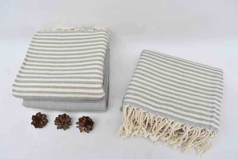 Organic Beach Towel, Turkish Towel USA, 68x40 Cotton Striped Towel, Valentines Day Gift For Her, Turkish towel, Bridesmaid Gift, Baby Boy Gift - 8