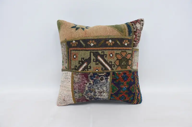 Pillow Case, 20x20 Blue Pillow Sham, Vintage Kilim Throw Pillow, Turkish Pillow, Outdoor Bolster Cushion Cover, Home Decor Pillow - 1