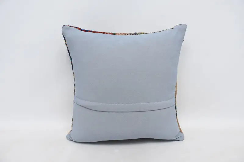 Pillow Case, 20x20 Blue Pillow Sham, Vintage Kilim Throw Pillow, Turkish Pillow, Outdoor Bolster Cushion Cover, Home Decor Pillow - 6