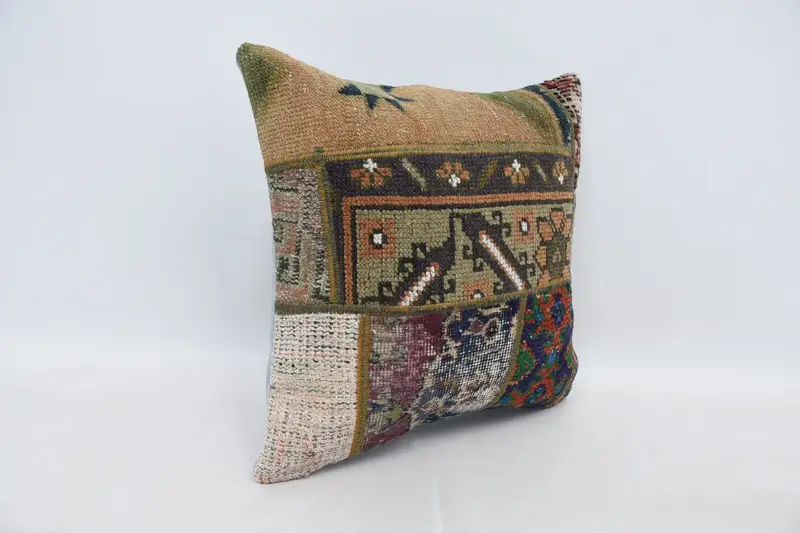 Pillow Case, 20x20 Blue Pillow Sham, Vintage Kilim Throw Pillow, Turkish Pillow, Outdoor Bolster Cushion Cover, Home Decor Pillow - 3