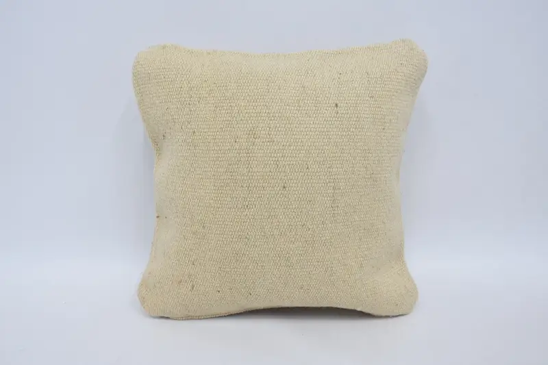 Cushion, 12x12 Beige Cushion, Kilim Cushion Sham, Gift Pillow, Turkish Rugs Cushion Case, Throw Kilim Pillow, Traditional Pillow Sham - 1