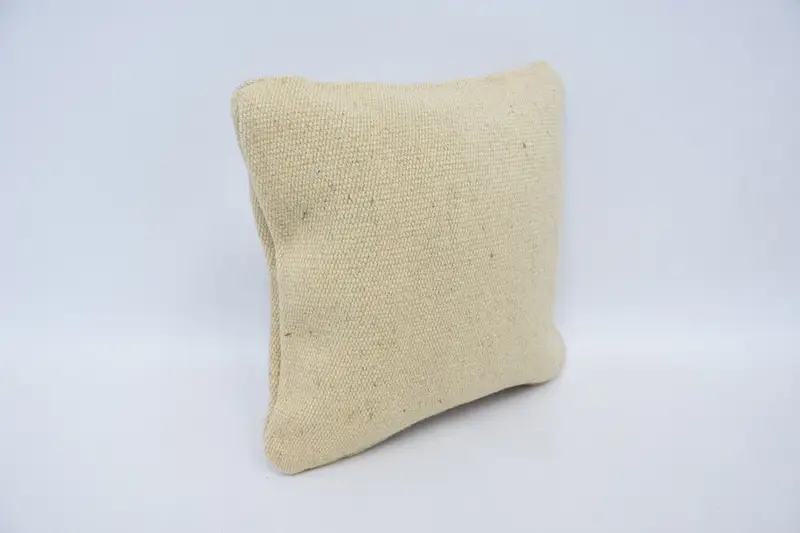 Cushion, 12x12 Beige Cushion, Kilim Cushion Sham, Gift Pillow, Turkish Rugs Cushion Case, Throw Kilim Pillow, Traditional Pillow Sham - 3