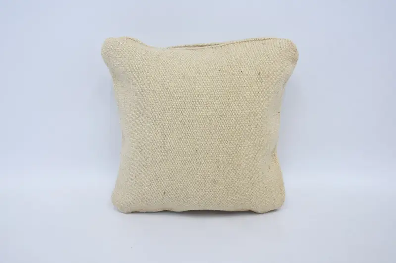 Cushion, 12x12 Beige Cushion, Kilim Cushion Sham, Gift Pillow, Turkish Rugs Cushion Case, Throw Kilim Pillow, Traditional Pillow Sham - 6