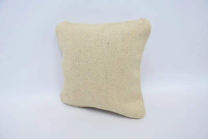 Cushion, 12x12 Beige Cushion, Kilim Cushion Sham, Gift Pillow, Turkish Rugs Cushion Case, Throw Kilim Pillow, Traditional Pillow Sham - 4