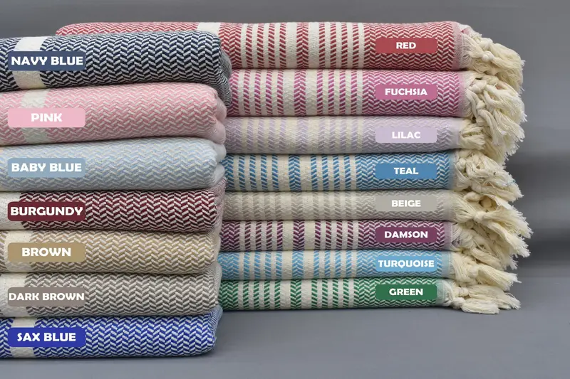 Personalized Turkish Beach Towel Organic Cotton Beige, 70x40 Inches