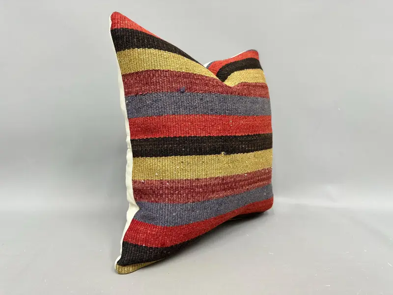 18x18 Red Pillow Case, Authentic Cushion Cover, Kilim Cushion Sham, Turkish Pillow, Pillow Case, Boho Pillow Sham Cover, Turkish Rugs Cushion - 2