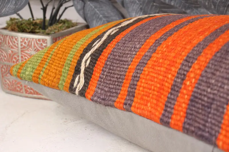 12x24 Red Cushion Cover, Vintage Kilim Pillow, Ethnical Kilim Rug Pillow, Pillow Cover, Custom Pillow Case, Kilim Cushion Sham - 7