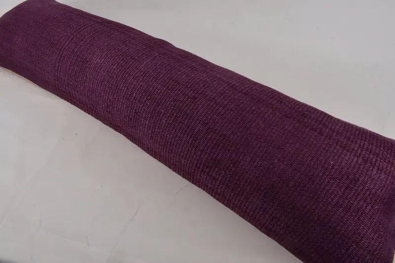 Handmade Kilim Cushion, Crochet Pattern Pillow, 12x43 Purple Pillow Sham, Vintage Pillow, Cotton Cushion, Turkish Kilim Pillow, Cushion Case - 6