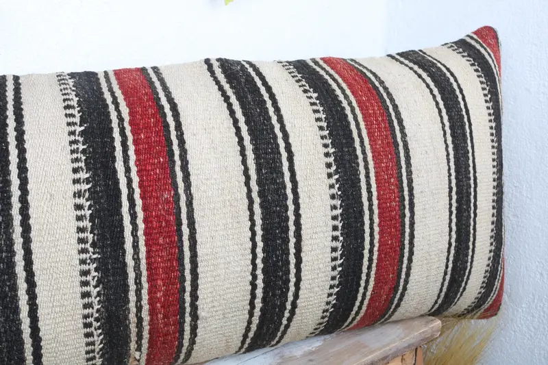 Muted Cushion, 16x48 White Pillow, Pillow, Muted Cushion Cover, Lounge Throw Cushion Cover, Kilim Pillow Cover, Pillow for Couch, Antique Pillows - 4