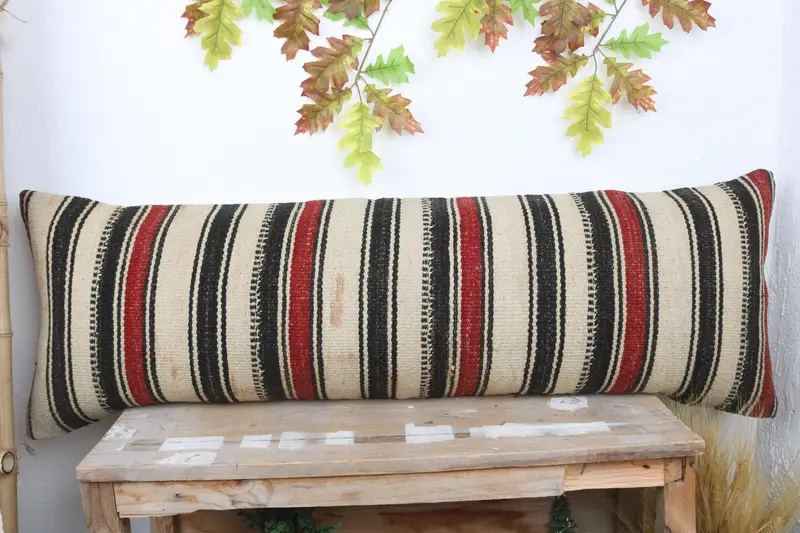 Muted Cushion, 16x48 White Pillow, Pillow, Muted Cushion Cover, Lounge Throw Cushion Cover, Kilim Pillow Cover, Pillow for Couch, Antique Pillows - 2