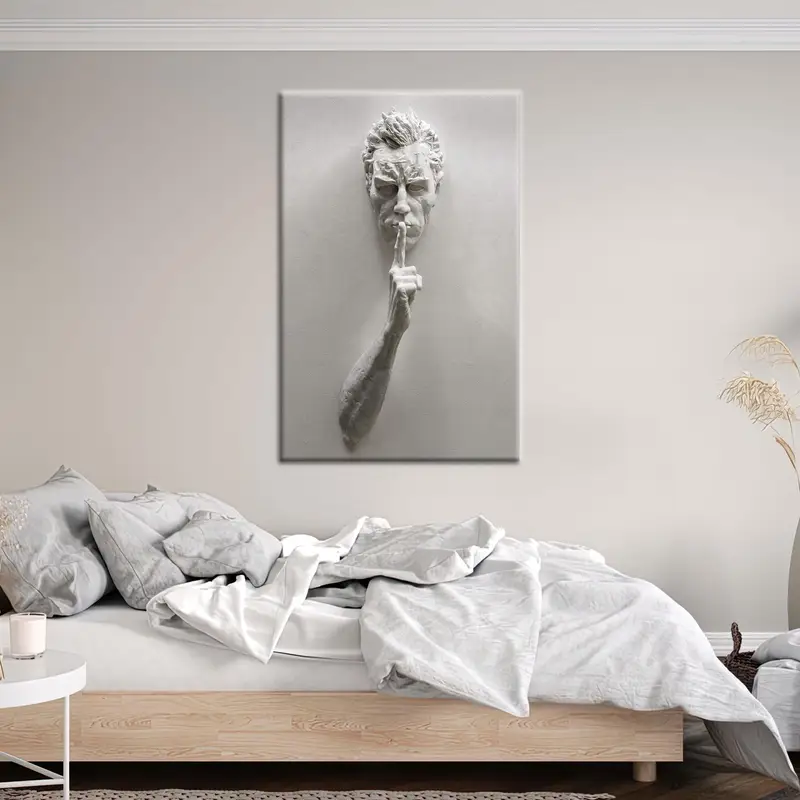 エレガントな抽象彫刻キャンバス: トレンディで豪華な 3D 効果プリント