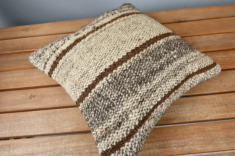 Gift Pillow, Vintage Kilim Pillow, Vintage Kilim Pillow Pillow Case, 12x12 Beige Pillow Cover, Cushion Cover, Pet Pillow Cover, Kilim Pillow - 2