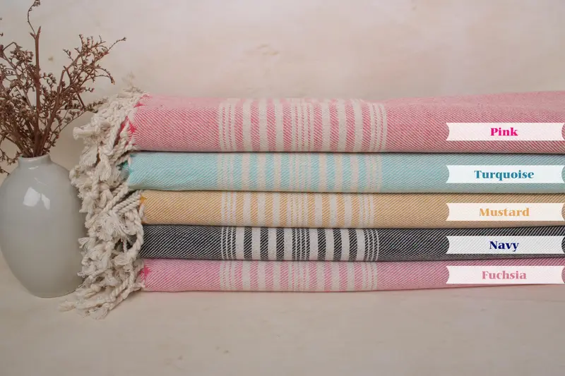Sand-free towel, 70x40 Linen Striped Towel, Boyfriend Christmas Gift, Wedding Gift, Custom Towel Beach, Custom Beach Towels, Wedding Favors - 1