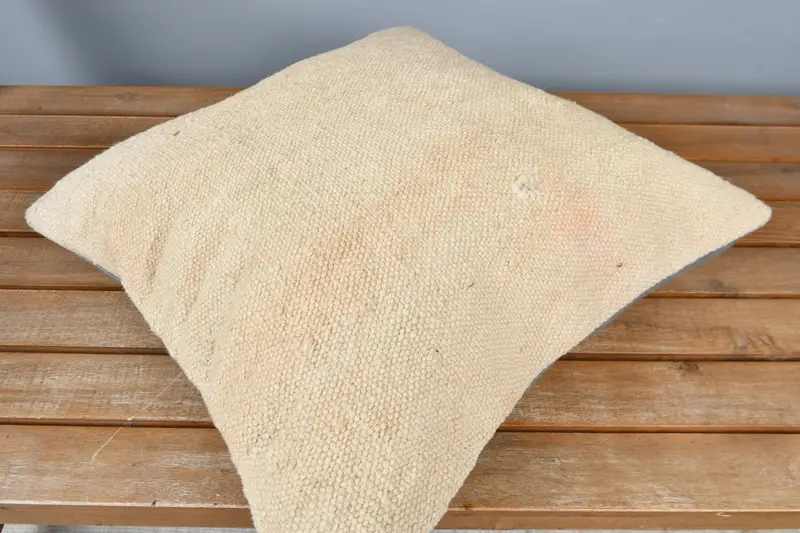 Vintage Pillow, Pillow Sham, Floor Pillow Cover, 16x16 Beige Pillow Sham, Boho Pillow, Muted Cushion Case, Pillow for Sofa - 2