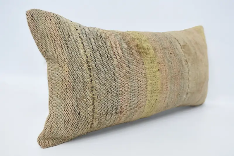 Cushion Cover, 12x24 Beige Pillow Sham, Vintage Pillow, Antique Pillows, Handwoven Pillow Cover Cushion Case, Cozy Throw Cushion, Pillow for Sofa - 3