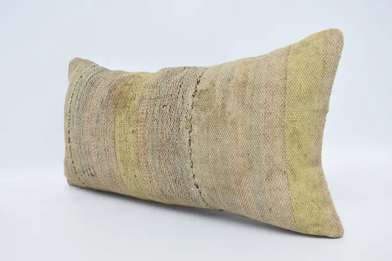 Cushion Cover, 12x24 Beige Pillow Sham, Vintage Pillow, Antique Pillows, Handwoven Pillow Cover Cushion Case, Cozy Throw Cushion, Pillow for Sofa - 4