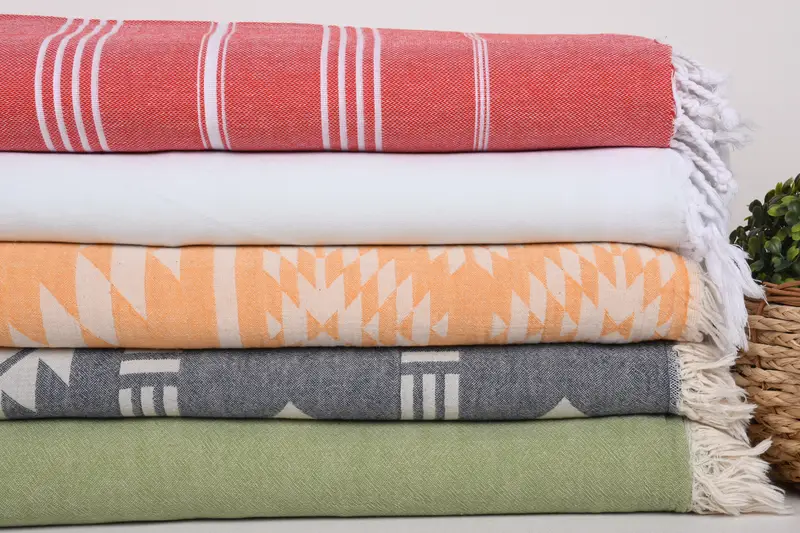 Woven Blanket, Bachelorette Large Towel, Personalized Gift For Her, Throw Blanket, Tablecloth, 80x60 Cotton Set of 5 Towel, Turkish Cotton Blanket - 3