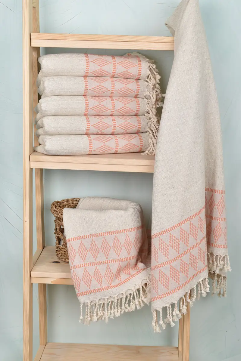 Personalized Turkish Towel, Engagement Gift, 70x36 Linen Kilim Design Towel, Handwoven Turkish Towel, Yoga Towel, Thin towel, Monogram Turkish Towel - 3