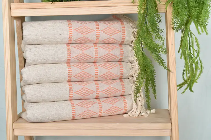 Personalized Turkish Towel, Engagement Gift, 70x36 Linen Kilim Design Towel, Handwoven Turkish Towel, Yoga Towel, Thin towel, Monogram Turkish Towel - 2