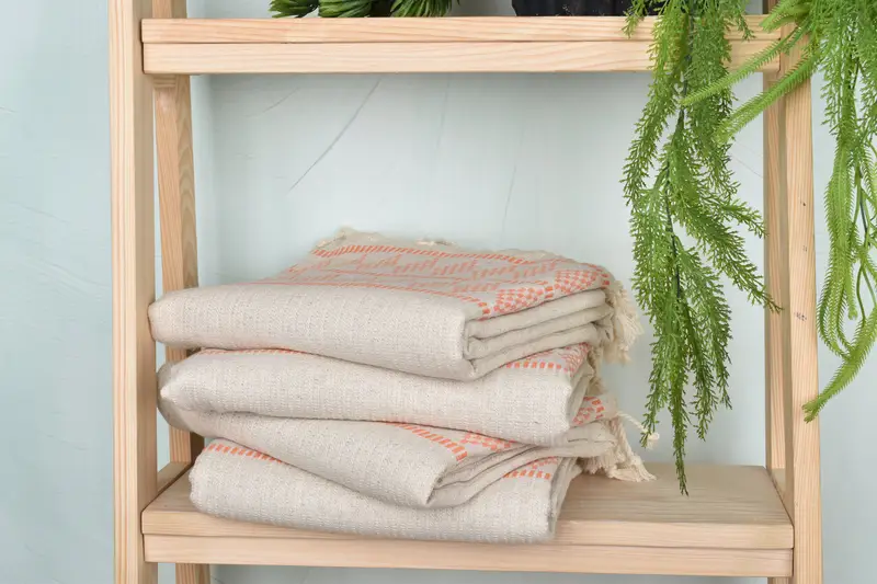 Personalized Turkish Towel, Engagement Gift, 70x36 Linen Kilim Design Towel, Handwoven Turkish Towel, Yoga Towel, Thin towel, Monogram Turkish Towel - 7