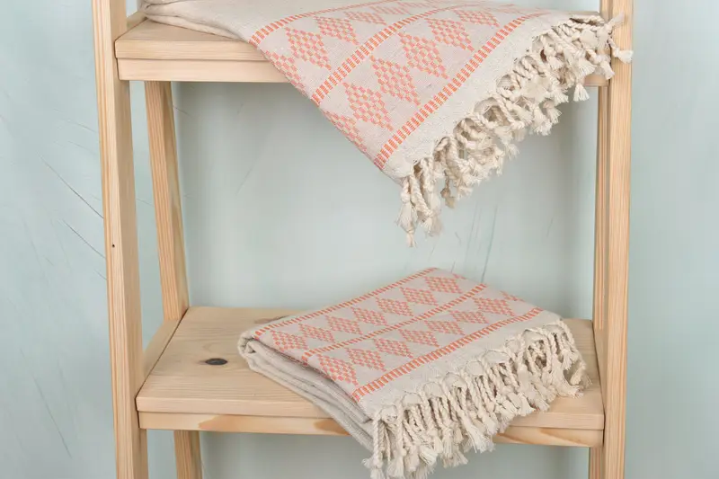 Personalized Turkish Towel, Engagement Gift, 70x36 Linen Kilim Design Towel, Handwoven Turkish Towel, Yoga Towel, Thin towel, Monogram Turkish Towel - 5