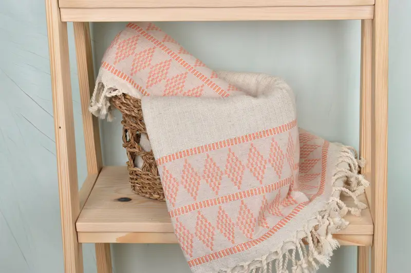 Personalized Turkish Towel, Engagement Gift, 70x36 Linen Kilim Design Towel, Handwoven Turkish Towel, Yoga Towel, Thin towel, Monogram Turkish Towel - 4