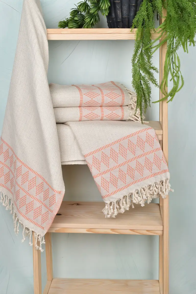 Personalized Turkish Towel, Engagement Gift, 70x36 Linen Kilim Design Towel, Handwoven Turkish Towel, Yoga Towel, Thin towel, Monogram Turkish Towel - 6