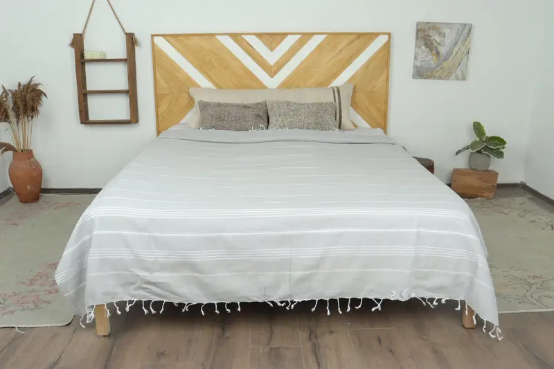 96x80 Cotton Striped Towel, Decorative Bedspread, Custom Wedding Gift From Bridesmaid, Couch Cover, Wedding Favors, Decorative Blanket, Tablecloth - 1