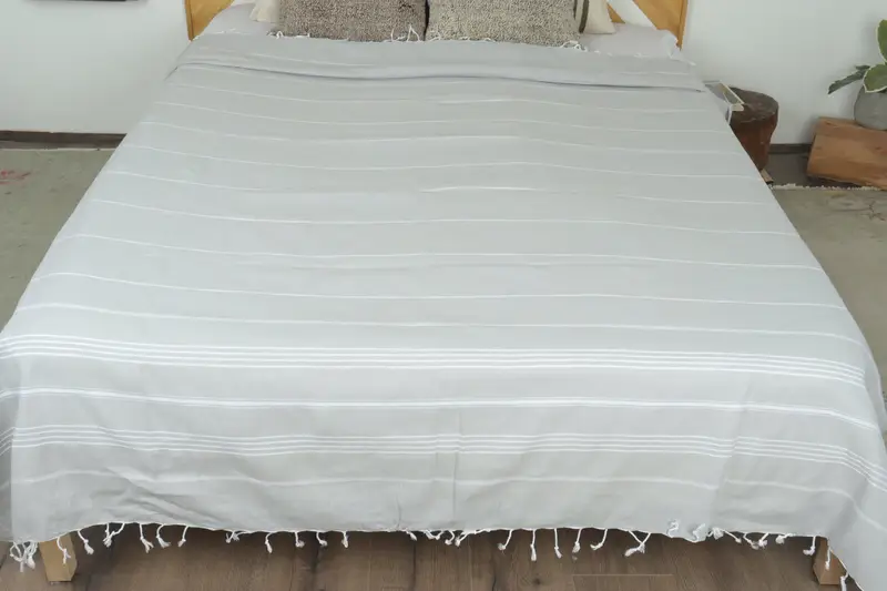 96x80 Cotton Striped Towel, Decorative Bedspread, Custom Wedding Gift From Bridesmaid, Couch Cover, Wedding Favors, Decorative Blanket, Tablecloth - 8
