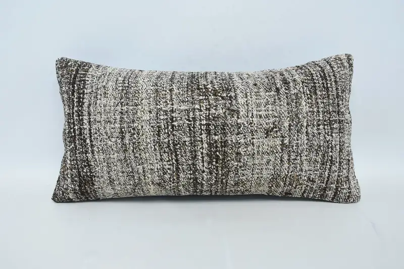 Interior Designer Pillow, 12x24 Brown Cushion, Turkish Pillow, Decorative Throw Pillow Sham, Kilim Pillow Cover, Cushion Case - 1
