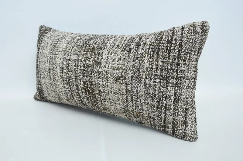 Interior Designer Pillow, 12x24 Brown Cushion, Turkish Pillow, Decorative Throw Pillow Sham, Kilim Pillow Cover, Cushion Case - 4