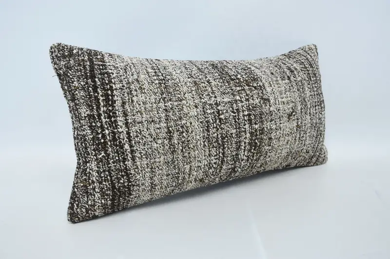 Interior Designer Pillow, 12x24 Brown Cushion, Turkish Pillow, Decorative Throw Pillow Sham, Kilim Pillow Cover, Cushion Case - 3