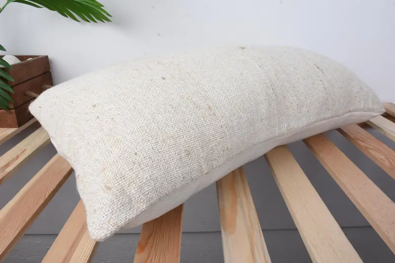 Home Decor Pillow, Turkish Kilim Pillow, 12x24 Beige Cushion, Tribal Cushion Cover, Cushion Cover, Kilim Cushion Sham, Ottoman Cushion Cover - 6