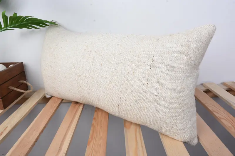 Home Decor Pillow, Turkish Kilim Pillow, 12x24 Beige Cushion, Tribal Cushion Cover, Cushion Cover, Kilim Cushion Sham, Ottoman Cushion Cover - 4