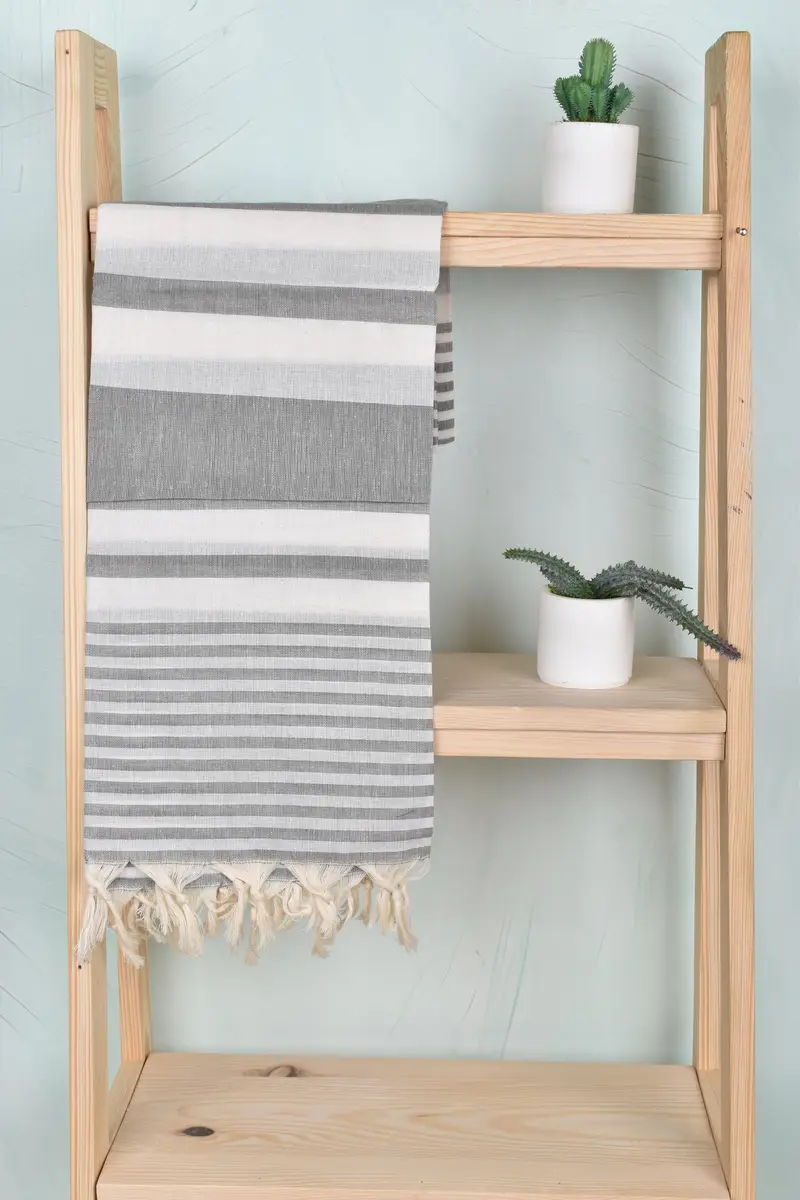 Handmade Gift, Quick-dry towel, 70x40 Cotton Striped Towel, Personalized Beach Towel, Fringed Turkish towel for poolside, Monogrammed Beach Towel - 8