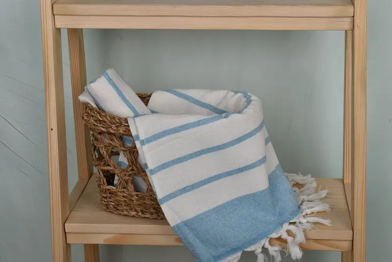 Customized Turkish Towel, Personalized Gifts, Gift Towel, Summer Towel, Monogram Hand Towel, Monogram Kitchen Towel, 36x18 Cotton Striped Towel - 4