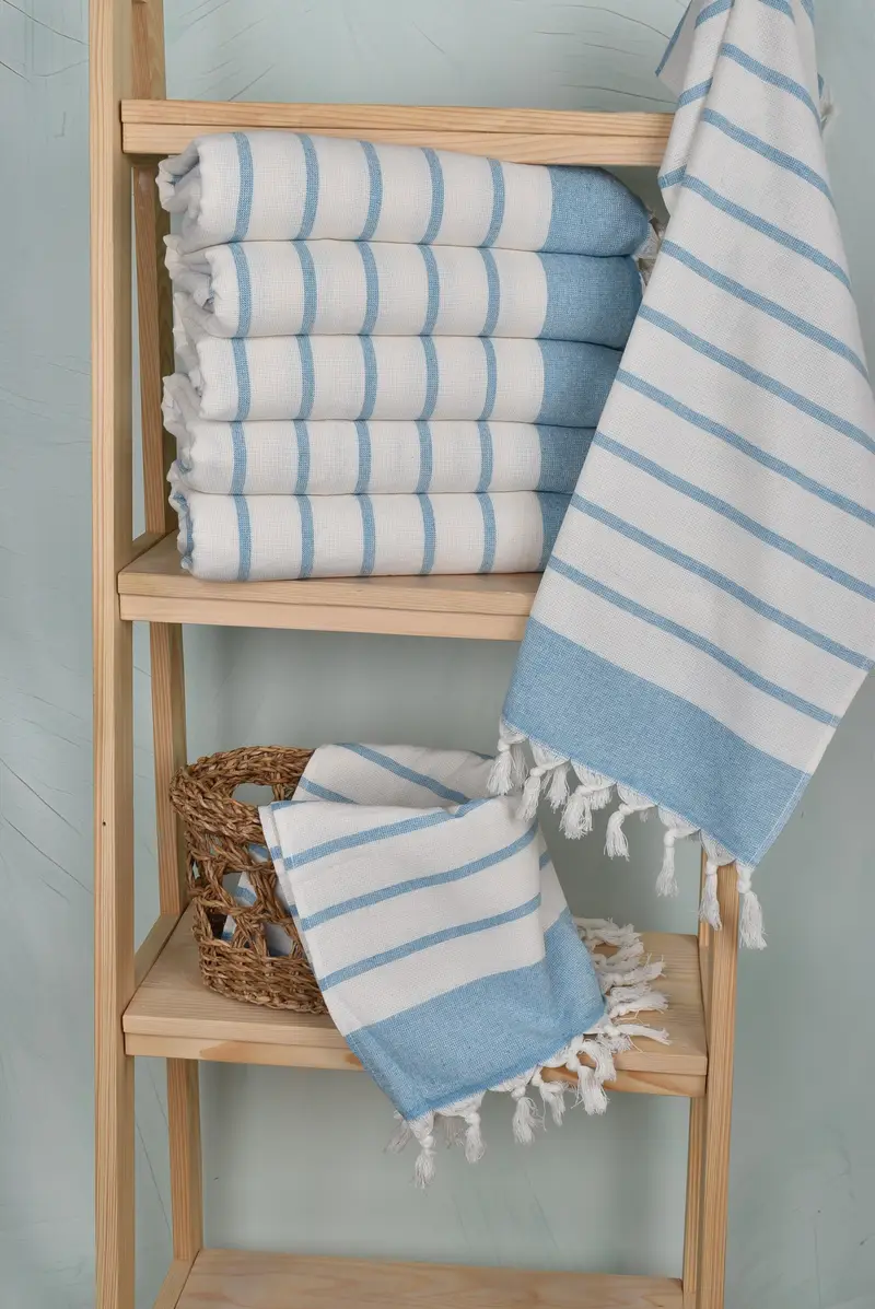 Customized Turkish Towel, Personalized Gifts, Gift Towel, Summer Towel, Monogram Hand Towel, Monogram Kitchen Towel, 36x18 Cotton Striped Towel - 3