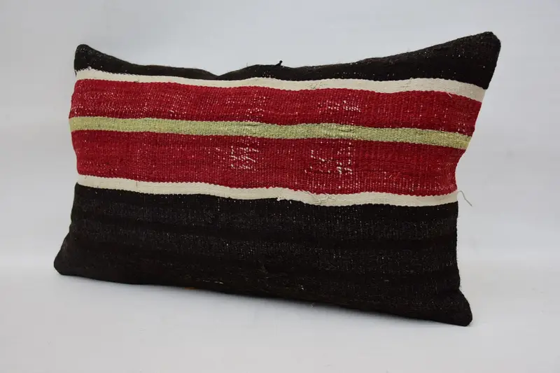 Pillow, Floor Cushion, Pillow for Couch, Boho Pillow, Rustic Cushion Case, Art Deco Pillow, Pillow for Sofa, 12x20 Black Pillow Sham - 3