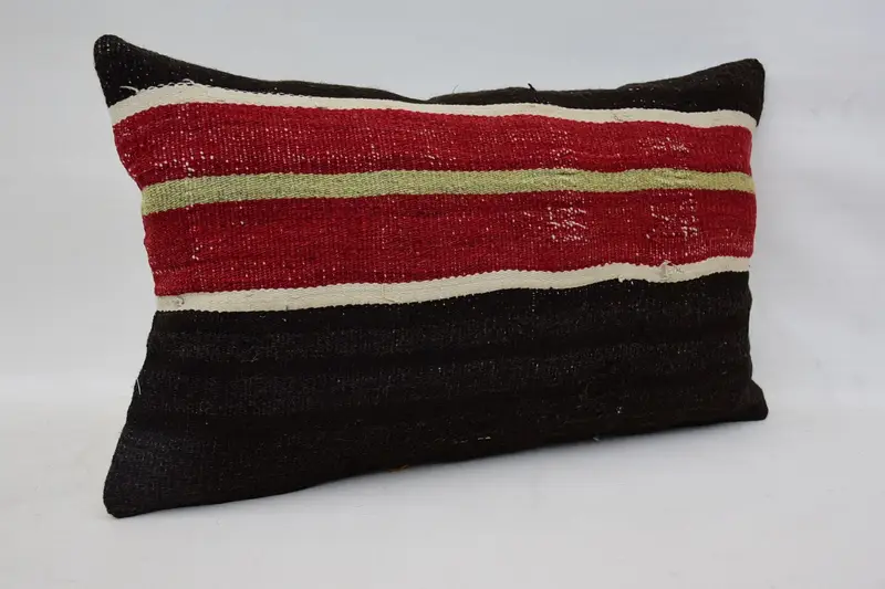 Pillow, Floor Cushion, Pillow for Couch, Boho Pillow, Rustic Cushion Case, Art Deco Pillow, Pillow for Sofa, 12x20 Black Pillow Sham - 2