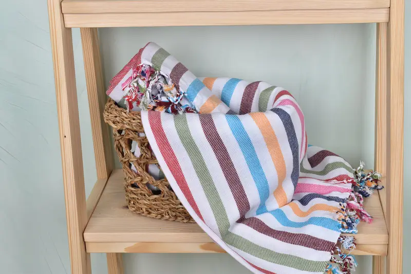 Organic cotton peshtemal for spa and beach, Best Beach Towel, 70x40 Cotton Striped Towel, Turkish bath towel, Grandma Gift, Custom Wedding Gifts - 4