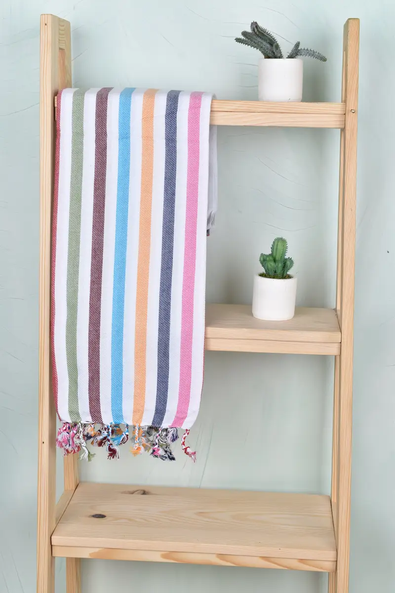 Organic cotton peshtemal for spa and beach, Best Beach Towel, 70x40 Cotton Striped Towel, Turkish bath towel, Grandma Gift, Custom Wedding Gifts - 8