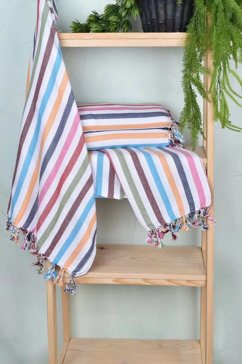 Organic cotton peshtemal for spa and beach, Best Beach Towel, 70x40 Cotton Striped Towel, Turkish bath towel, Grandma Gift, Custom Wedding Gifts - 6