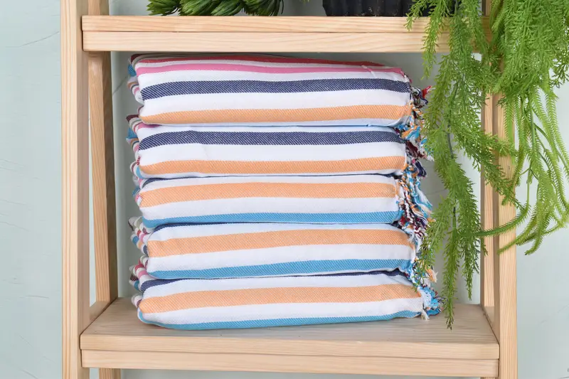 Organic cotton peshtemal for spa and beach, Best Beach Towel, 70x40 Cotton Striped Towel, Turkish bath towel, Grandma Gift, Custom Wedding Gifts - 2