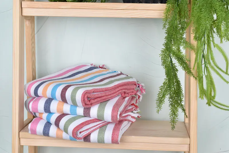 Organic cotton peshtemal for spa and beach, Best Beach Towel, 70x40 Cotton Striped Towel, Turkish bath towel, Grandma Gift, Custom Wedding Gifts - 7