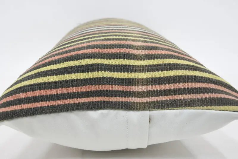 Kilim Cushion Sham, Nomadic Cushion Case, Throw Kilim Pillow, Aztec Cushion, Indoor Cushion Cover, Cushion, Kilim Pillow, 12x24 Green Cushion - 5