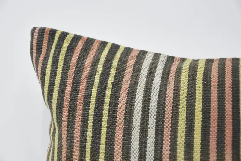 Kilim Cushion Sham, Nomadic Cushion Case, Throw Kilim Pillow, Aztec Cushion, Indoor Cushion Cover, Cushion, Kilim Pillow, 12x24 Green Cushion - 2