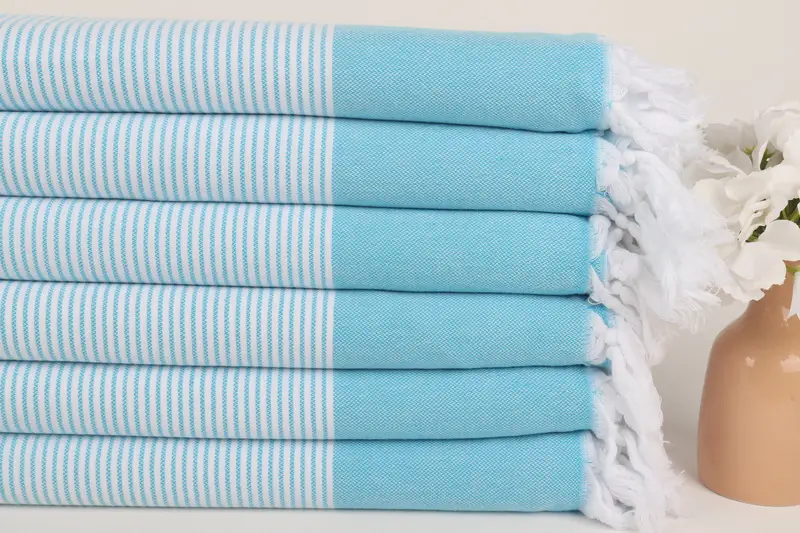 Wedding Towel, Summer Towel, 70x40 Cotton Striped Towel, Organic towel, Embroidered Towel, Luxury towel, Personalized Wedding Gift For Couple - 3