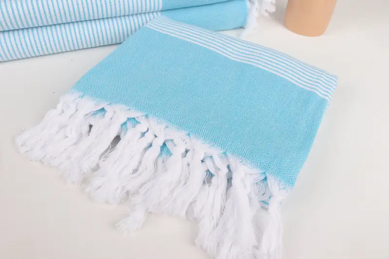 Wedding Towel, Summer Towel, 70x40 Cotton Striped Towel, Organic towel, Embroidered Towel, Luxury towel, Personalized Wedding Gift For Couple - 5